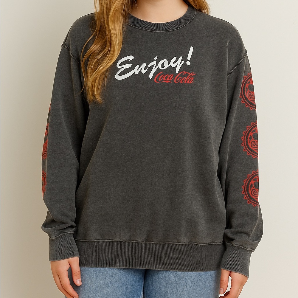 Vintage Coca-Cola heather grey sweatshirt -M/L